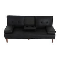 3 Seater Adjustable Sofa Bed With Cup Holder Black Furniture Kings Warehouse 