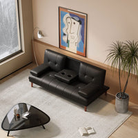 3 Seater Adjustable Sofa Bed With Cup Holder Black Furniture Kings Warehouse 