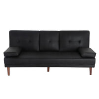 3 Seater Adjustable Sofa Bed With Cup Holder Black Furniture Kings Warehouse 