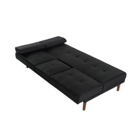 3 Seater Adjustable Sofa Bed With Cup Holder Black Furniture Kings Warehouse 