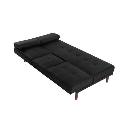 3 Seater Adjustable Sofa Bed With Cup Holder Black Furniture Kings Warehouse 
