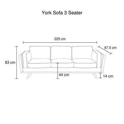 3 Seater Faux Sofa Brown Lounge Set for Living Room Couch with Wooden Frame Furniture Kings Warehouse 