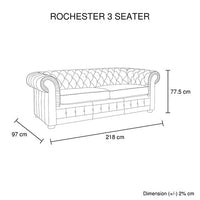 3 Seater Genuine Leather Upholstery Deep Quilting Pocket Spring Button Studding Sofa Lounge Set for Living Room Couch In Brown Colour Furniture Kings Warehouse 