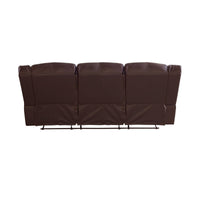 3 Seater Recliner Sofa In Faux Leather Lounge Couch in Brown Furniture Kings Warehouse 