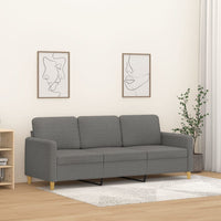 3-Seater Sofa Dark Grey 180 cm Fabric