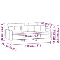 3-Seater Sofa Dark Grey 180 cm Velvet Kings Warehouse 