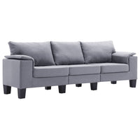 3-Seater Sofa Light Grey Fabric Kings Warehouse 