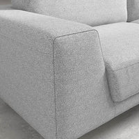 3 Seater Sofa Light Grey Fabric Lounge Set for Living Room Couch with Solid Wooden Frame Black Legs Furniture Kings Warehouse 