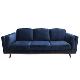 3 Seater Sofa Soft Blue in Soft Blue Velvet Fabric Lounge Set for Living Room Couch with Wooden Frame Furniture Kings Warehouse 