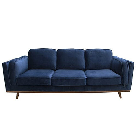 3 Seater Sofa Soft Blue in Soft Blue Velvet Fabric Lounge Set for Living Room Couch with Wooden Frame Furniture Kings Warehouse 