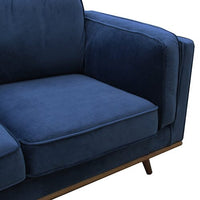 3 Seater Sofa Soft Blue in Soft Blue Velvet Fabric Lounge Set for Living Room Couch with Wooden Frame Furniture Kings Warehouse 