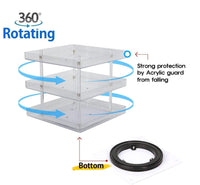 3 Tier 360 Rotating Display Rack Organizer Stand for Clear Nail Polish and Makeup Cosmetics with Acrylic Guard Kings Warehouse 