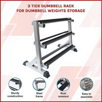 3 Tier Dumbbell Rack for Dumbbell Weights Storage Sports & Fitness Kings Warehouse 