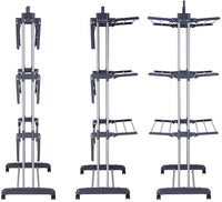 3 Tier Foldable Clothes Drying Rack for Laundry Dryer with Hanger Stand Rail Indoor Home & Garden Kings Warehouse 