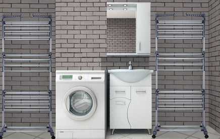 3 Tier Foldable Clothes Drying Rack for Laundry Dryer with Hanger Stand Rail Indoor Home & Garden Kings Warehouse 