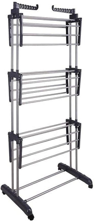 3 Tier Foldable Clothes Drying Rack for Laundry Dryer with Hanger Stand Rail Indoor Home & Garden Kings Warehouse 