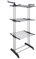 3 Tier Foldable Clothes Drying Rack for Laundry Dryer with Hanger Stand Rail Indoor Kings Warehouse 
