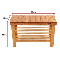 3 Tier Shoe Rack Bamboo Wooden Storage Shelf Stand Bench Cabinet Organiser Furniture Kings Warehouse 