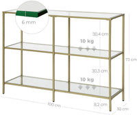 3-Tier Tempered Glass Sofa Table Modern Storage Shelf Furniture Kings Warehouse 