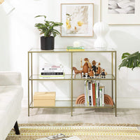 3-Tier Tempered Glass Sofa Table Modern Storage Shelf Furniture Kings Warehouse 