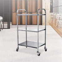 3 Tiers Food Trolley Cart Stainless Steel Utility Kitchen Dining Service Home & Garden KingsWarehouse 