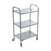 3 Tiers Food Trolley Cart Stainless Steel Utility Kitchen Dining Service Home & Garden KingsWarehouse 