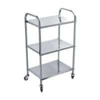 3 Tiers Food Trolley Cart Stainless Steel Utility Kitchen Dining Service