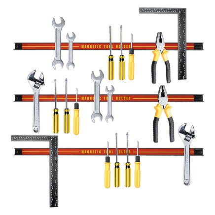 3 x 61cm Magnetic Wall Mounted Tool Holder Storage Organiser Garage Workshop Tools Kings Warehouse 