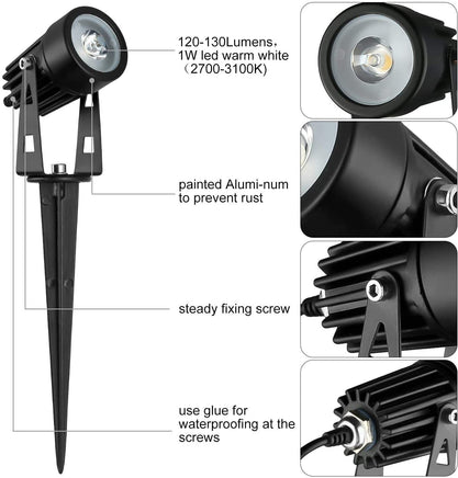 3 x LED Spotlights Powered Solar Garden Lights Outdoor Waterproof (Warm White) Kings Warehouse 