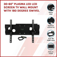 30-60" Plasma LED LCD Screen TV Wall Mount with 180 degree Swivel Kings Warehouse 