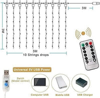 300 LEDs Window Curtain Fairy Lights 8 Modes and Remote Control for Bedroom (Multicolor, 300 x 300cm) Kings Warehouse 