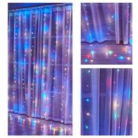 300 LEDs Window Curtain Fairy Lights 8 Modes and Remote Control for Bedroom (Multicolor, 300 x 300cm) Kings Warehouse 