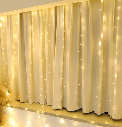 300 LEDs Window Curtain Fairy Lights 8 Modes and Remote Control for Bedroom (Warm White, 300 x 300cm) Kings Warehouse 