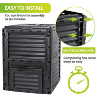 300L Large Garden Outdoor Compost Bin Composter BPA Free Compost Barrel Home & Garden Kings Warehouse 