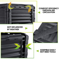300L Large Garden Outdoor Compost Bin Composter BPA Free Compost Barrel Home & Garden Kings Warehouse 