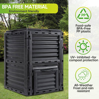 300L Large Garden Outdoor Compost Bin Composter BPA Free Compost Barrel Home & Garden Kings Warehouse 