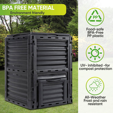 300L Large Garden Outdoor Compost Bin Composter BPA Free Compost Barrel Home & Garden Kings Warehouse 