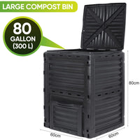 300L Large Garden Outdoor Compost Bin Composter BPA Free Compost Barrel Home & Garden Kings Warehouse 