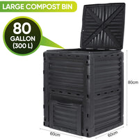 300L Large Garden Outdoor Compost Bin Composter BPA Free Compost Barrel Kings Warehouse 