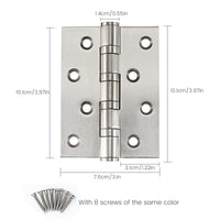 304 Flat Pin Hinge Spring 2Pack 100mm Folding Butt Door Cabinet Hinges Folding Furniture Hardware Kings Warehouse 