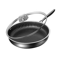 304 Stainless Steel Frying Pan Non-Stick Cooking Frypan Cookware 28cm Honeycomb Double Sided without lid Home & Garden Kings Warehouse 