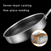 304 Stainless Steel Frying Pan Non-Stick Cooking Frypan Cookware 28cm Honeycomb Single Sided without lid Home & Garden Kings Warehouse 