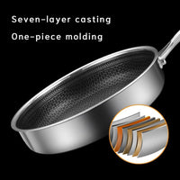 304 Stainless Steel Frying Pan Non-Stick Cooking Frypan Cookware 28cm Honeycomb Single Sided without lid Kings Warehouse 