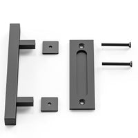 30cm Pull and Flush Barn Door Handle Square Handles set of Frosted Black Surface Square Kings Warehouse 