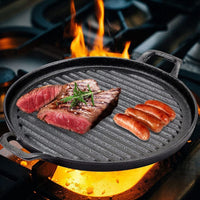 30cm Round Cast Iron Griddle Plate, BBQ Pan Cooking Griddle Grill for StoveF, Oven Kings Warehouse 