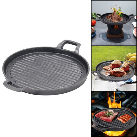 30cm Round Cast Iron Griddle Plate, BBQ Pan Cooking Griddle Grill for StoveF, Oven Kings Warehouse 