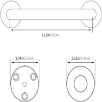 30cm Stainless Steel Handle for Shower Toilet Grab Bar Handle Bathroom Stairway Handrail Elderly Senior Assist Kings Warehouse 