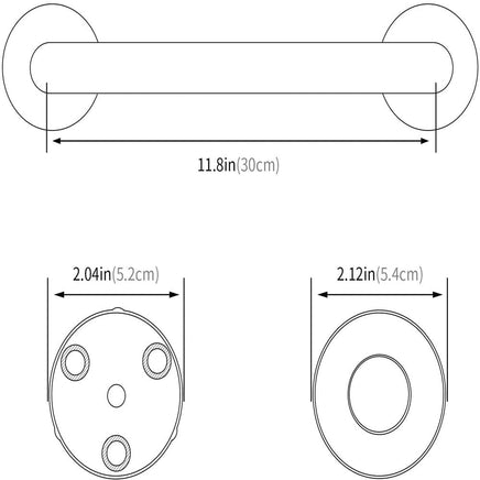 30cm Stainless Steel Handle for Shower Toilet Grab Bar Handle Bathroom Stairway Handrail Elderly Senior Assist Kings Warehouse 