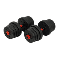 30kg Adjustable Rubber Dumbbell Set Barbell Home GYM Exercise Weights