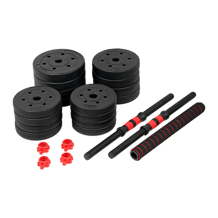 30kg Adjustable Rubber Dumbbell Set Barbell Home GYM Exercise Weights Sports & Fitness Kings Warehouse 